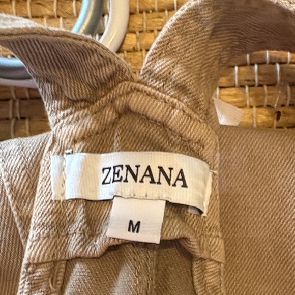 Zenana Outfitters Beige Knot-Detail Wide Overalls - Picture 8 of 8